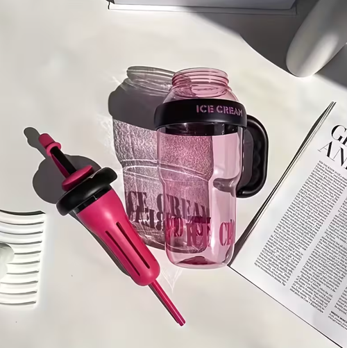Water Bottle with Handle & Straw