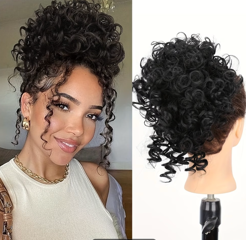 Women's Heat-Resistant Synthetic Fiber Hair Bun & Ponytail Extension
