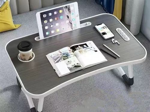 🔥Adjustable Folding Bed Table with USB Port, Cup Holder & Drawer