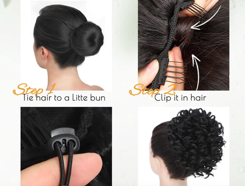 Women's Heat-Resistant Synthetic Fiber Hair Bun & Ponytail Extension
