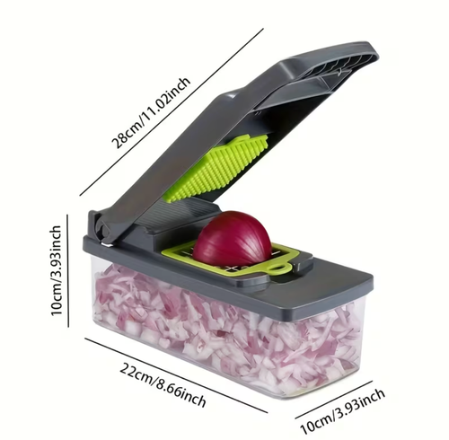🥬14-in-1 Food Grade Vegetable Chopper with Drain Basket