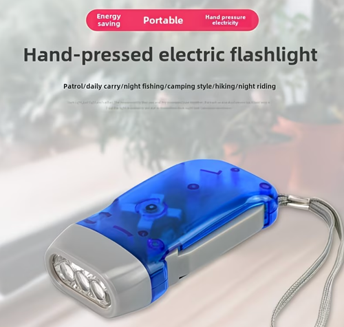 🆘Self-Powered Hand Crank Flashlight | Bright 3 LED Lights for Camping & Survival
