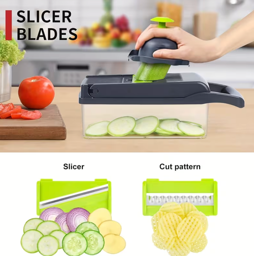 🥬14-in-1 Food Grade Vegetable Chopper with Drain Basket