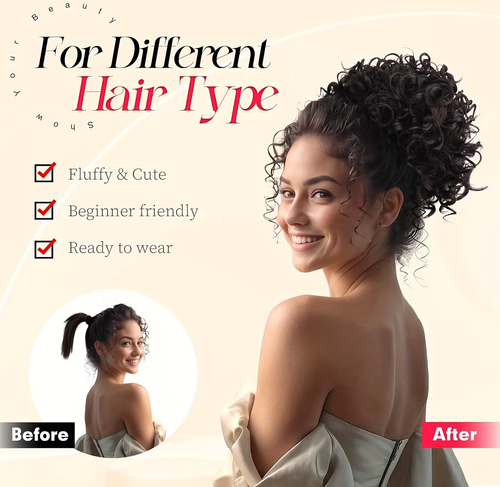 Women's Heat-Resistant Synthetic Fiber Hair Bun & Ponytail Extension