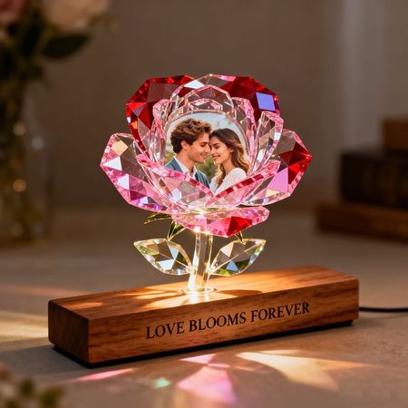 Foto casal personalizado rosa ornamentos