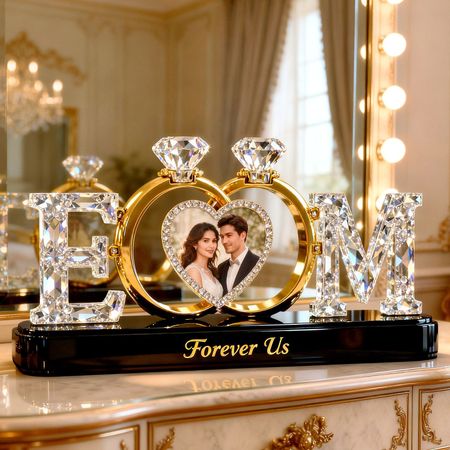 Placa anel carta do casal personalizável com foto