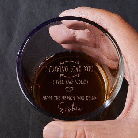 I F-king Love You - Personalized Custom Engraved Whiskey Glass