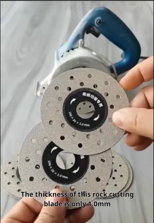 Diamond rock cutting blades for angle grinders