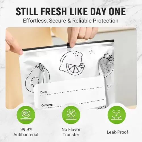 🔥Buy 1 Get 1 Free （20PCS） 🔥Freezer Refrigerator Stand-Up Aluminum Foil Cling Bag Slide Zipper Storage Aluminum Foil Bag