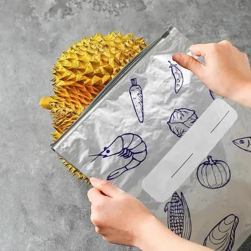 🔥Buy 1 Get 1 Free （20PCS） 🔥Freezer Refrigerator Stand-Up Aluminum Foil Cling Bag Slide Zipper Storage Aluminum Foil Bag