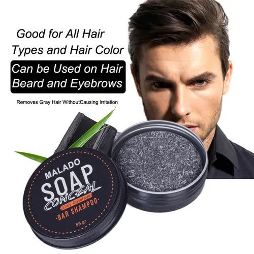 Shampoo soap for white hair to turn black hair Men's shampoo soap