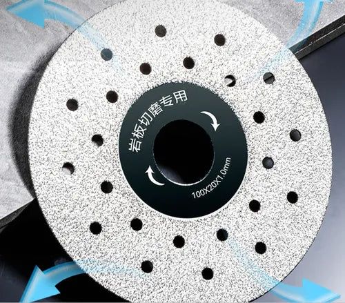 Diamond rock cutting blades for angle grinders