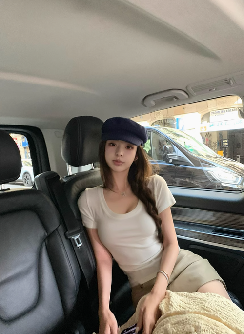 早安樊樊 慕斯軟軟T!舒適軟糯多色U領T恤女春鬆弛寬鬆修身版短袖