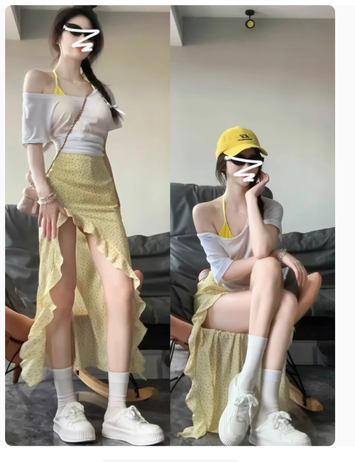 黃色碎花包臀連衣裙子女裝夏季2025新款氣質絕美獨特漂亮長裙套裝