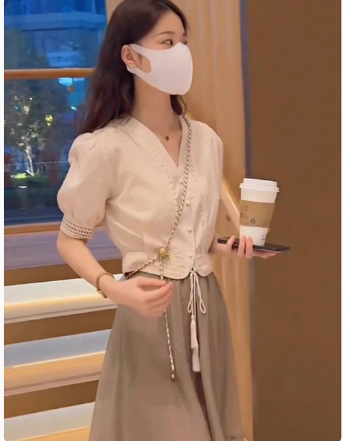 夏裝搭配一整套女裝套裝2025新款連衣裙高級感五一出遊裙子兩件套