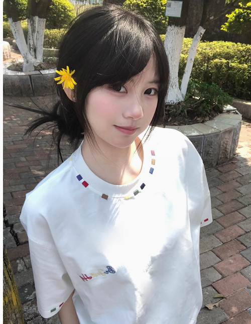 美式復古高街刺繡短袖t恤女2025夏季新款寬松設計感小衆半袖上衣