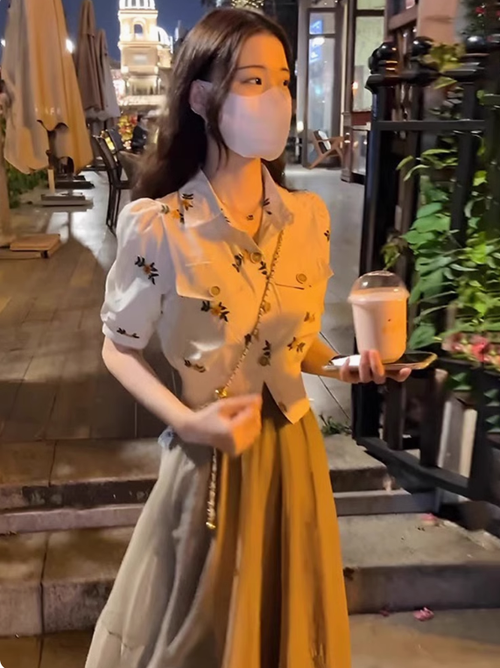 五一小個子穿搭一整套半身裙兩件套裝女裝高級感半身裙兩件套2025夏天新款裙子