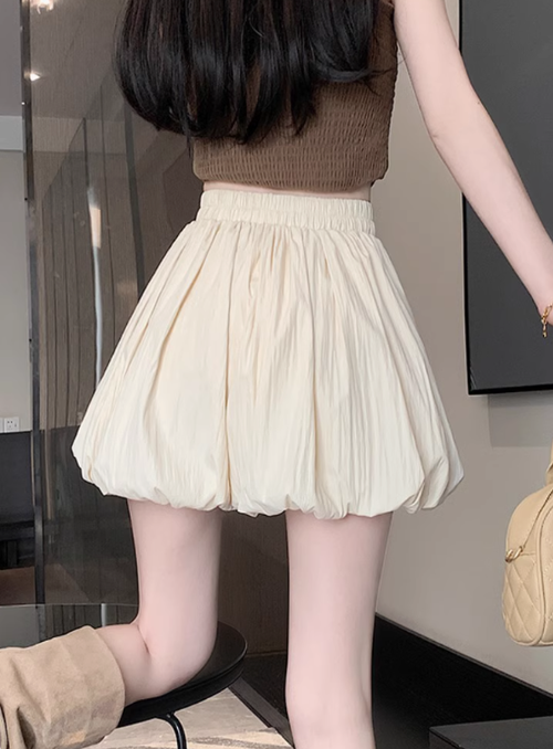 芭蕾風花苞褲裙女夏款甜辣高腰顯瘦蓬蓬褲a字休閒泡泡燈籠短褲潮