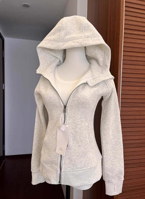 修身外套女款正肩衛衣初春季衣服連帽衫收腰緊身短款上衣2025新款