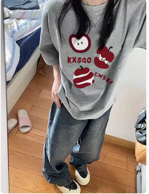 2025夏季新款純棉短袖T恤女設計感小衆寬鬆oversize美式半袖上衣