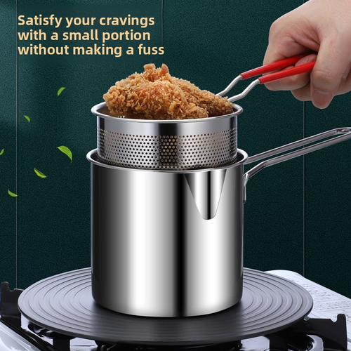 2 in 1 Stainless Tall Deep Fry Pot