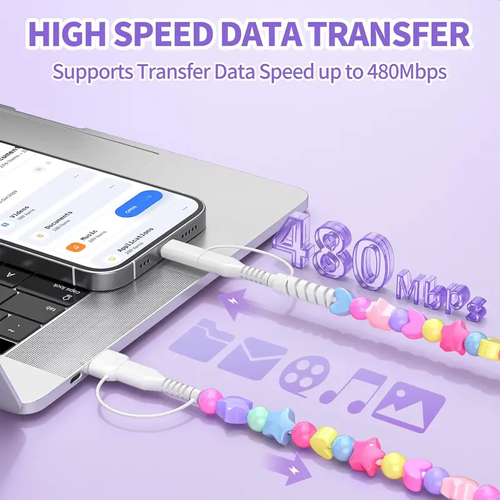 4 in 1 Beaded Charging detachable Cords