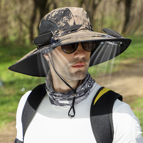 Solar-Powered Fan Hat for High Temperatures  Outdoor