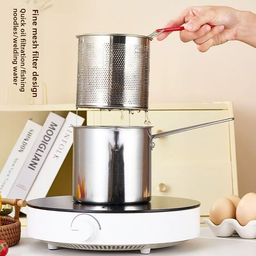 2 in 1 Stainless Tall Deep Fry Pot