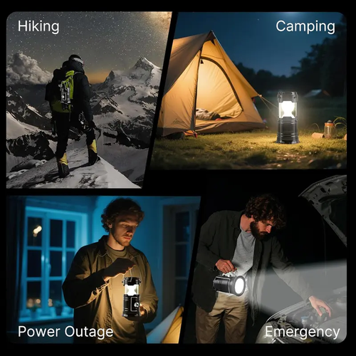 Solar Camping Lantern 2-Pack - Rechargeable LED Lights