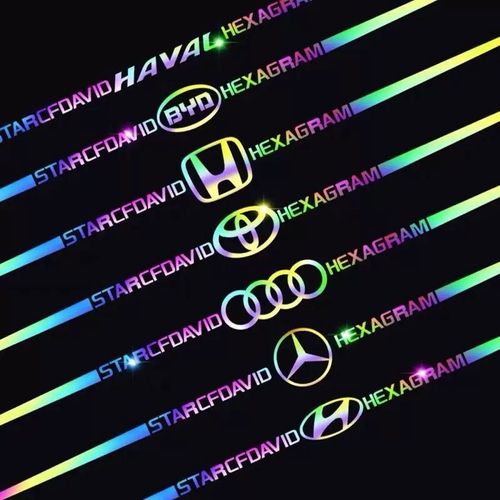 Rainbow Laser Car Logo Sticker