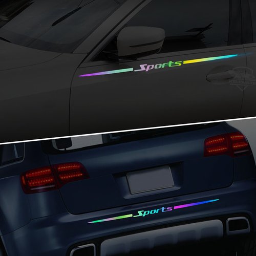 Rainbow Laser Car Logo Sticker