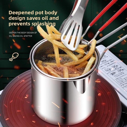 2 in 1 Stainless Tall Deep Fry Pot
