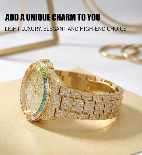 Men's Luxury Rhinestone Embellished Quartz Watch