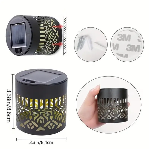 2-Pack Solar Mandala Projector Outdoor Wall Lights