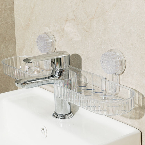 Suction Corner Faucet Mount Storage Rack