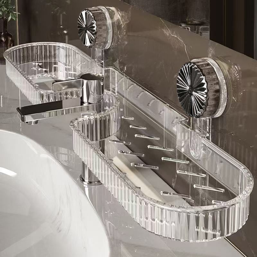 Suction Corner Faucet Mount Storage Rack