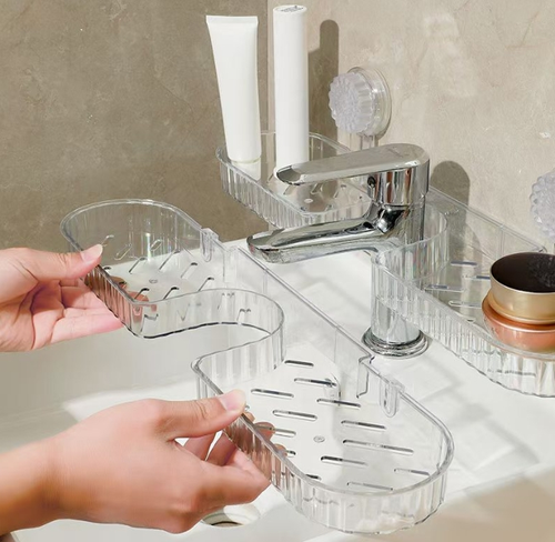 Suction Corner Faucet Mount Storage Rack