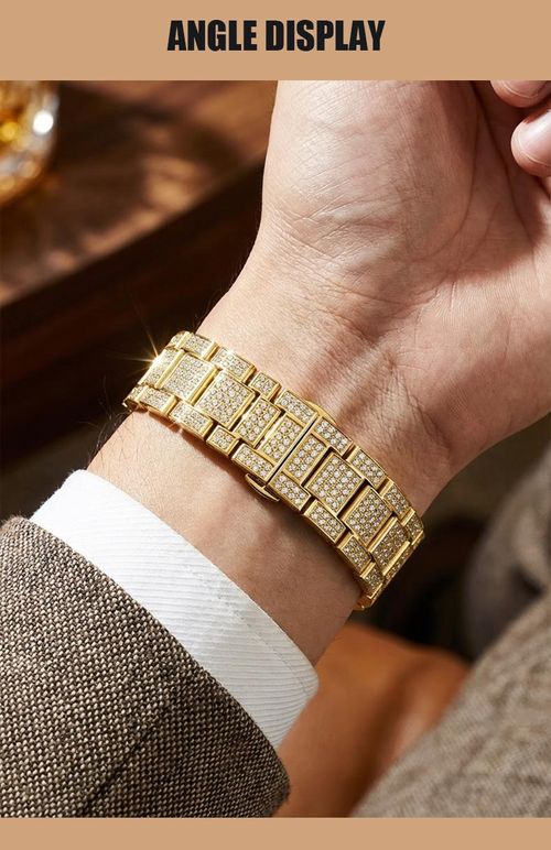 Men's Luxury Rhinestone Embellished Quartz Watch