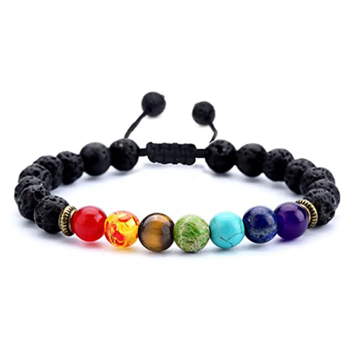 7 Chakra Healing Volcanic Rock Stackable Bracelets