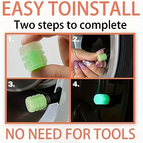 Pack of 6 Luminous Valve Caps