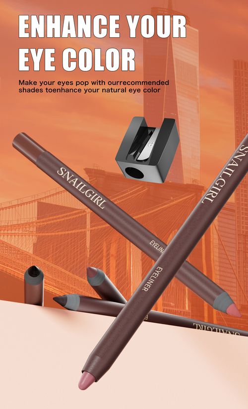 SNAILGIRL Eyeliner Gel Pen with Sharpener Waterproof Smudge-proof Long-lasting Smooth Wooden Eyeliner Pen🤩