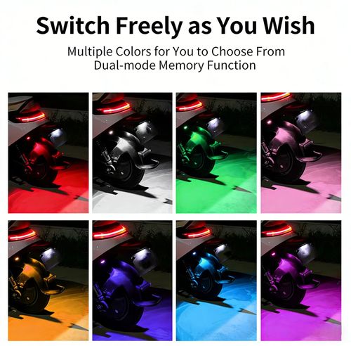 💥Aircraft Style LED Strobe Lights, Wireless Remote Control RGB 7-Color Anti-Collision Warning Lights, Rechargeable Flashing Beacon for Motorcycle Car Bike ATV, Must-Have Safety Gadget for Riders & Drivers😍