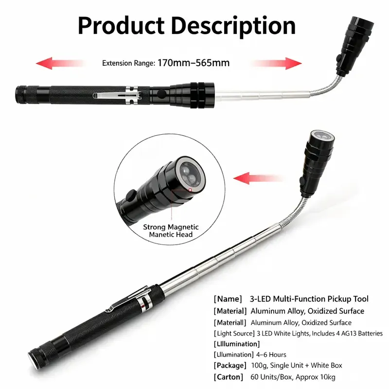 Extendable Magnetic Pickup Tools