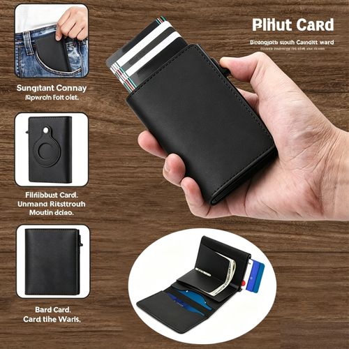 New wallet featuring anti-fraud protection, GPS tracking, and automatic card ejection, with multiple card slots—unisex genuine leather wallet
