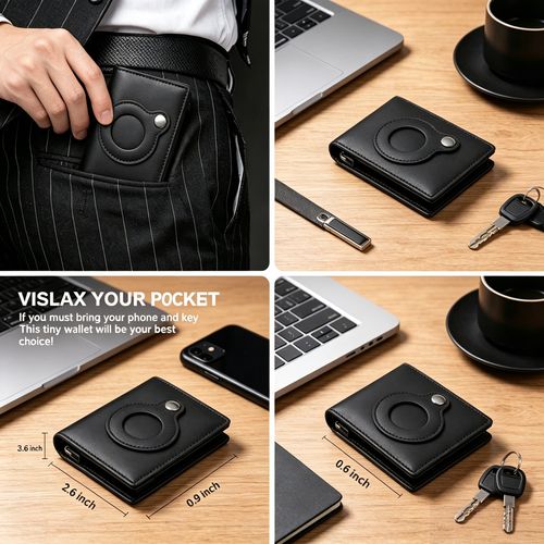 New wallet featuring anti-fraud protection, GPS tracking, and automatic card ejection, with multiple card slots—unisex genuine leather wallet