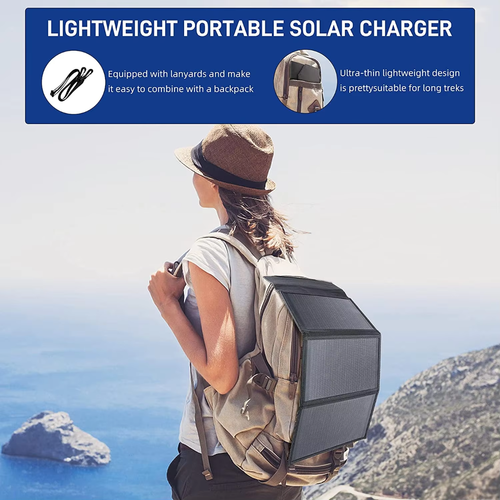 30W Portable Charger Solar Panel Waterproof Foldable Solar Panel USB Type-c Phone Charger Fast Charging0 Watts