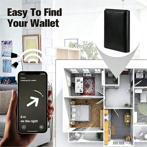 New wallet featuring anti-fraud protection, GPS tracking, and automatic card ejection, with multiple card slots—unisex genuine leather wallet