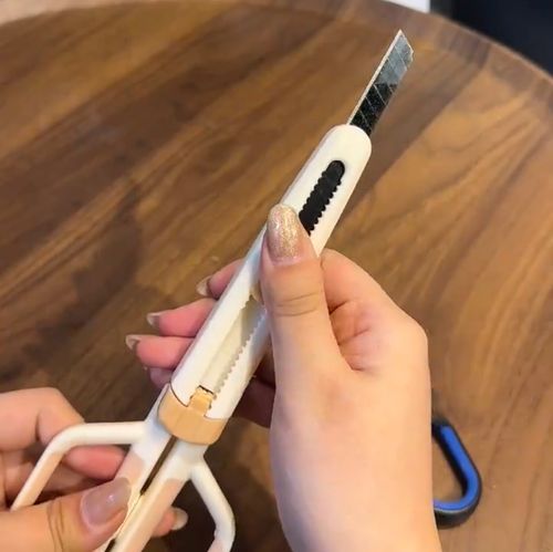Fizz Teflon 2-in-1 Scissors Art Knife Combination Set Safe Stainless Sharp Art Knife for Cutting Adhesive Tape