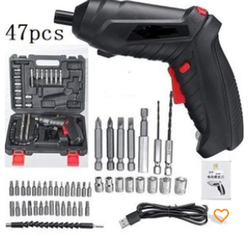 3.6V Rechargeable Electric Cordless Screwdriver Household Folding Lithium Powerful Drill Tools