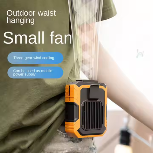 Summer Portable Outdoor Cooling Fan With Rechargeable Battery Power Bank Function Small Pocket Clip Fan for Travel and Sports